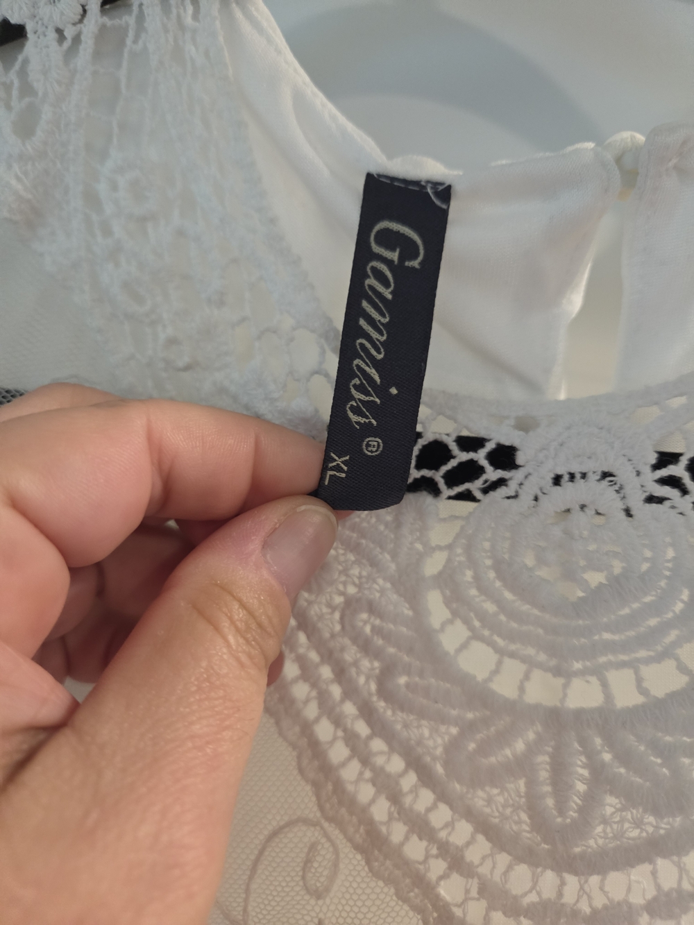 White Lace Crochet Sleeveless Boho Mini Dress/tunic XL Fits Medium - Picture 5 of 7